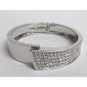 bracelet femme jonc argente avec du strass