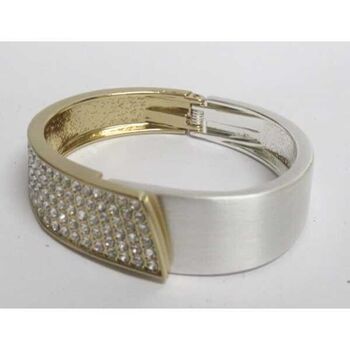 bracelet bijoux jonc argente doré avec du strass