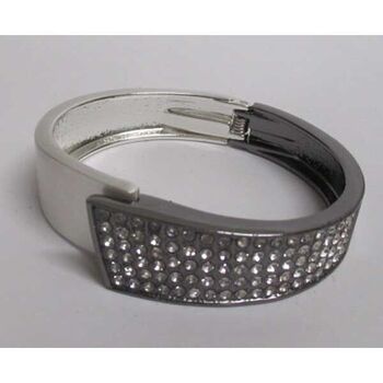 bracelet bijoux argente noir avec du strass