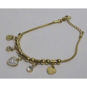 jewelry bracelet heart tassel gold steel