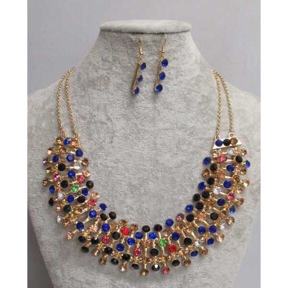 jewelery necklace adornment rhinestones of all colors