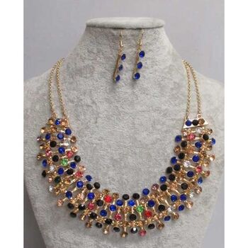jewelery necklace adornment rhinestones of all colors