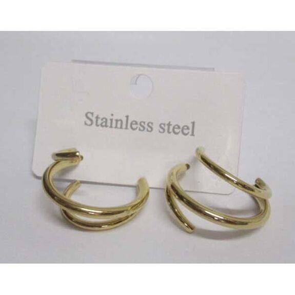 boucles d'oreilles courbes doré en acier inoxydable