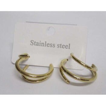 curved gold-plated stainless steel earrings