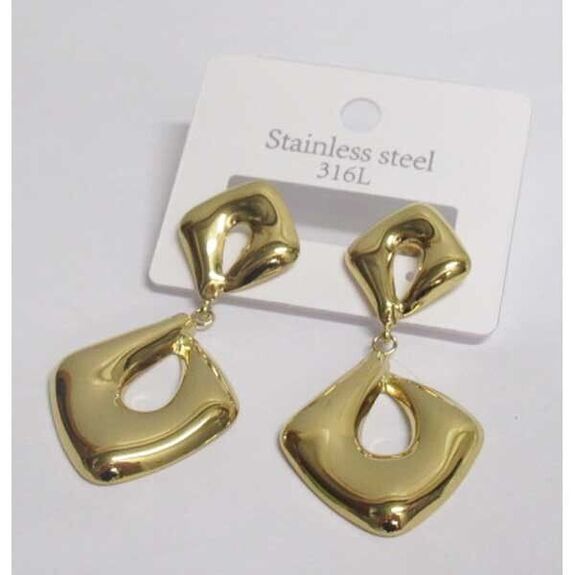 boucles d'oreilles losange percées en acier