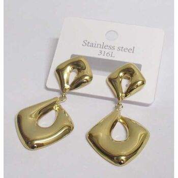 pierced diamond earrings in steel