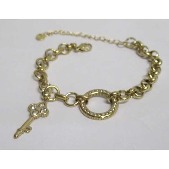bracelet bijoux cercle strass avec cle pendant