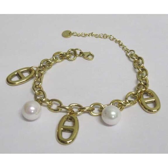bracelet acier maille breloques et perles
