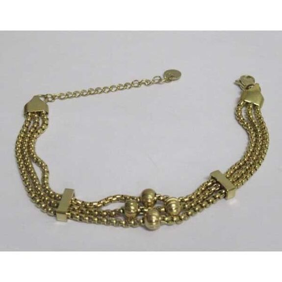 bijoux bracelet maillon boules dore acier