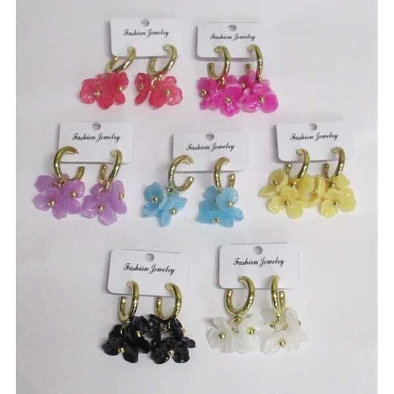 Colored flower earrings