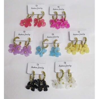 Colored flower earrings