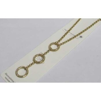 steel necklace 3 circles rhinestone steel pendants