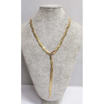 gold-plated stainless steel twisted plunging necklace