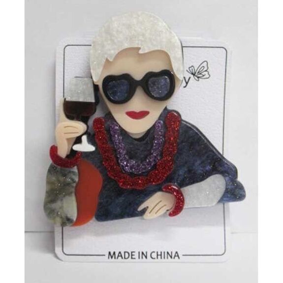 jewelry brooch madame takes her aperitif