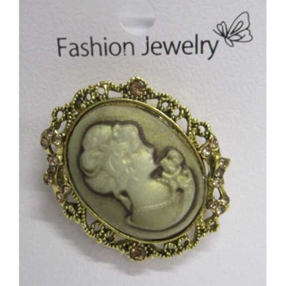 camée broche bijoux doré