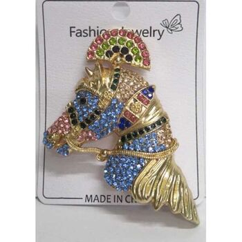 rhinestone horse head brooch pendant