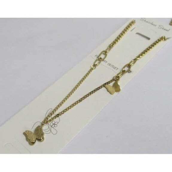 steel butterfly pendant mesh chain