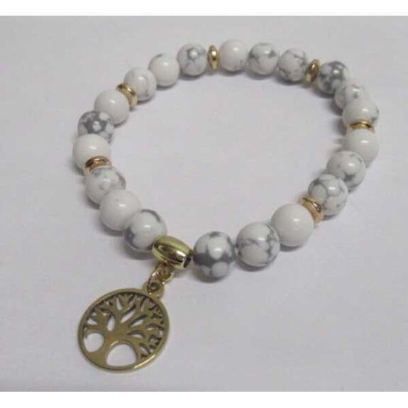 white howlite bracelet tree of life
