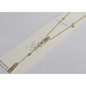 collier acier pendentif petit et grand circuit cristal