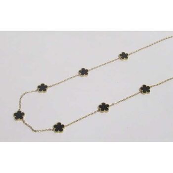 jewelry necklace 7 clovers black steel