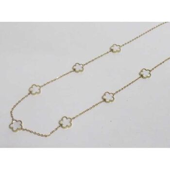 jewelry necklace 7 clover mother-of-pearl in steel