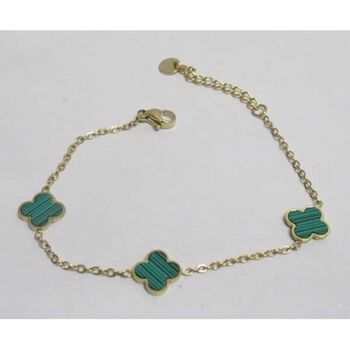 green steel clover flower bracelet jewelry
