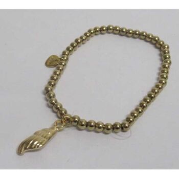 elastic steel bracelet with balls and shell pendant
