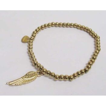elastic steel bracelet with angel wing pendant