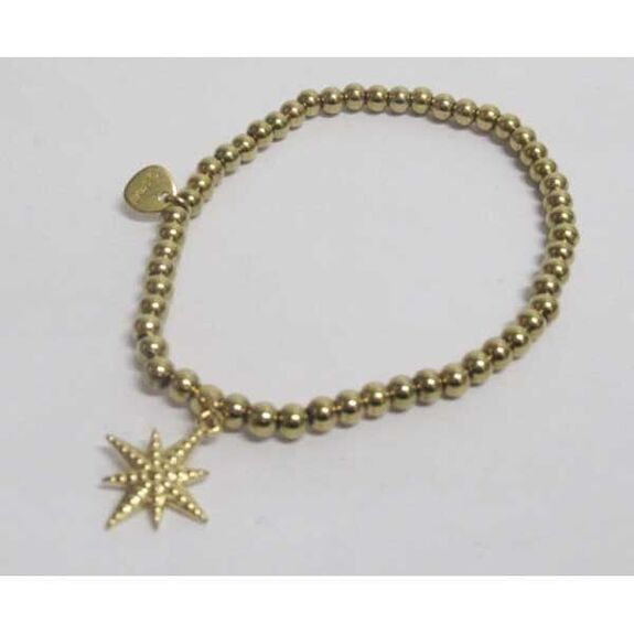 the elastic steel bracelet with balls and star pendant