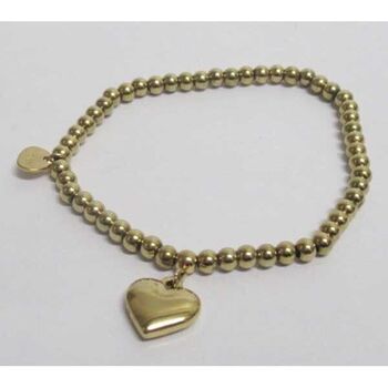 elastic steel bracelet with heart pendant