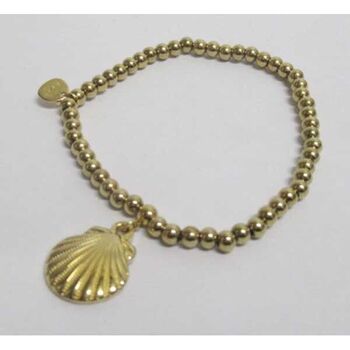 elastic steel bracelet with shell pendant balls