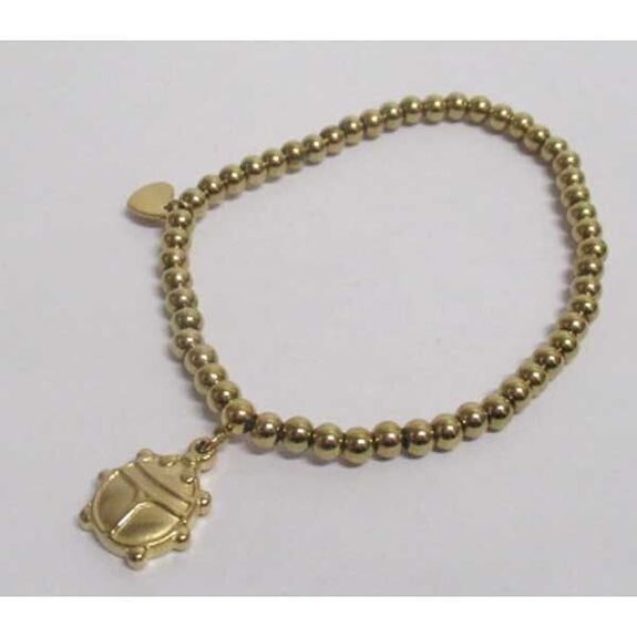 elastic steel bracelet with ladybug pendant