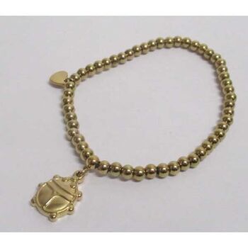 elastic steel bracelet with ladybug pendant