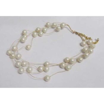 bead necklace with rows of beads on multiple strands