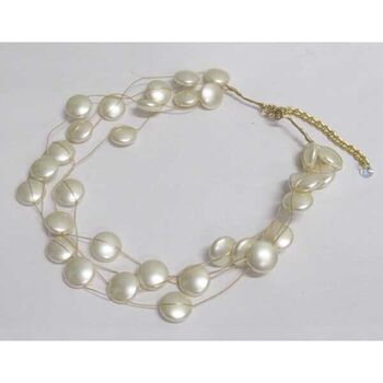 bijoux galets perle fantaisie multiples chaine dore