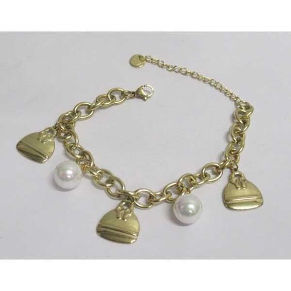 bracelet acier breloques sacs et perle