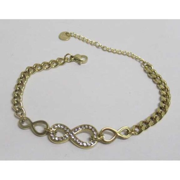 bracelet infinity acier doré