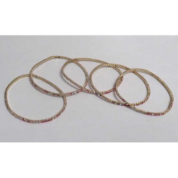 lot of gradient pink rhinestone row bracelet