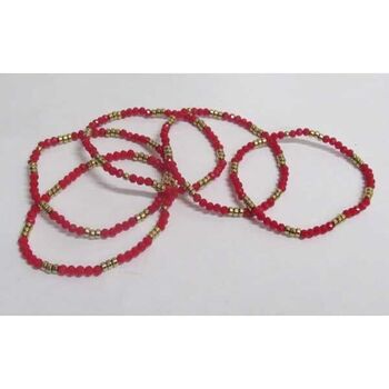 red pearl bracelet pack of 5
