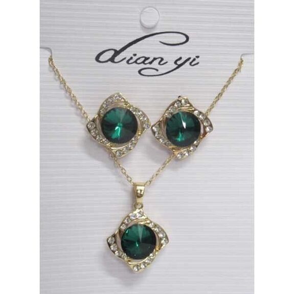 parure bijoux cristal vert