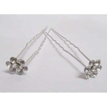piques chignon cristal fleur