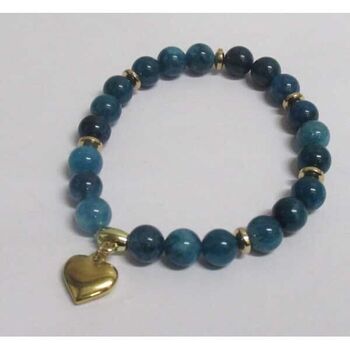 bijoux bracelet pierre apatite coeur