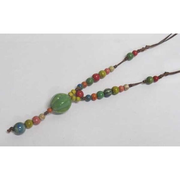 ceramic pumpkin necklace in color