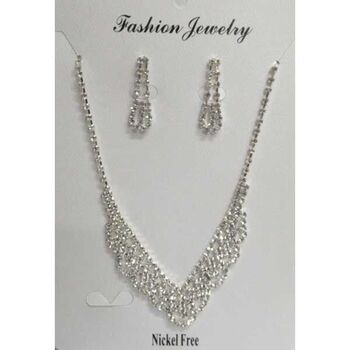 collier strass mariage avec sa boucle d oreille
