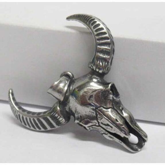 pendentif cowboy buffle et cornes en acier inoxydable