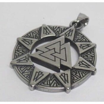 Pendentif viking Valknut triangles
