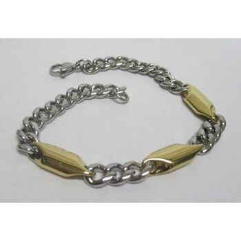men's bracelet gold-plated silver mesh stainless steel