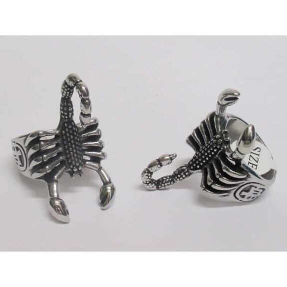 men's scorpion ring in steel