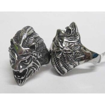 bijoux bague tete de lion crinière
