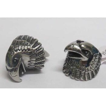 aigle en bague acier homme